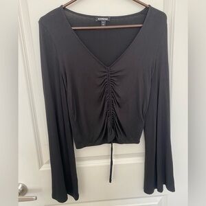Express Bell Sleeve Cinch Long Sleeve Top